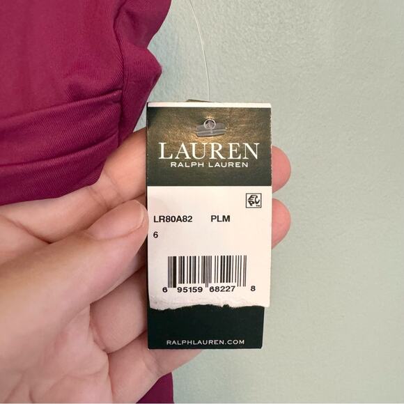 Lauren Ralph Lauren Women's Plum Twist Surplice Underwire Tankini Size 6 NWT - Picture 7 of 12